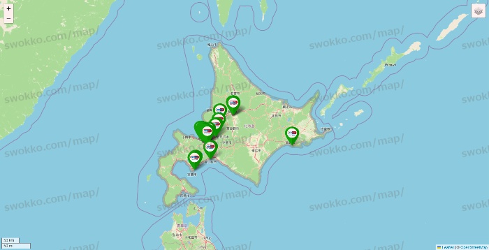北海道のセイムス系の店舗地図