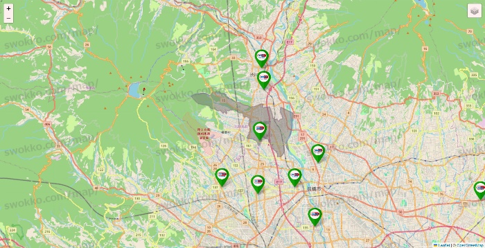 群馬県のセイムス系の店舗地図