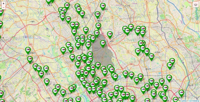埼玉県のセイムス系の店舗地図