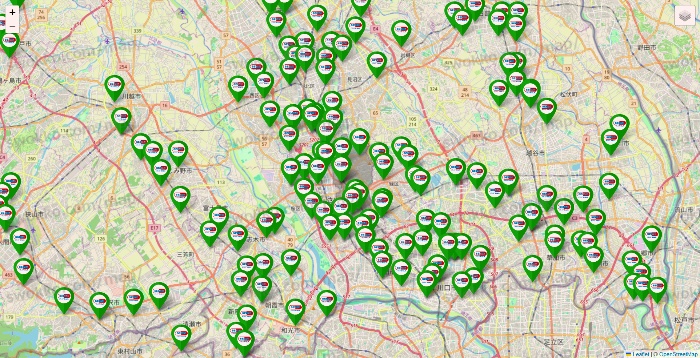 埼玉県のセイムス系の店舗地図