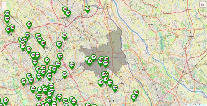 埼玉県のセイムス系の店舗地図