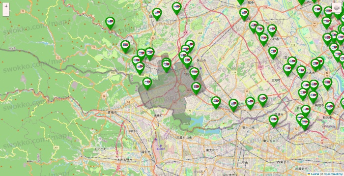 埼玉県のセイムス系の店舗地図