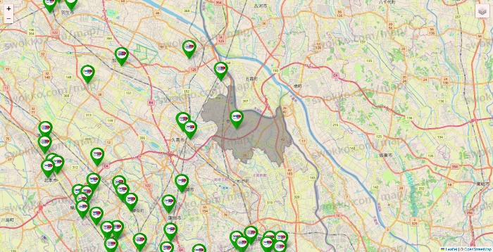 埼玉県のセイムス系の店舗地図