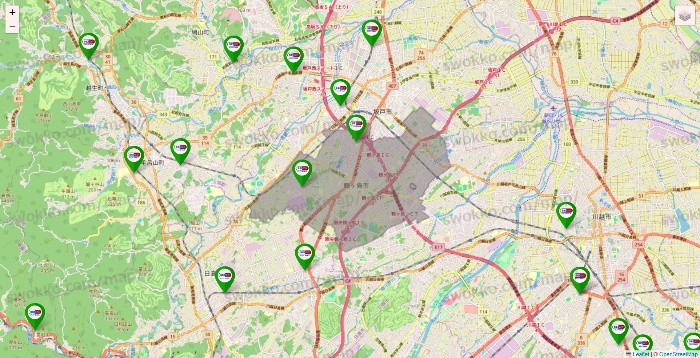 埼玉県のセイムス系の店舗地図