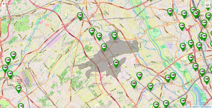 埼玉県のセイムス系の店舗地図