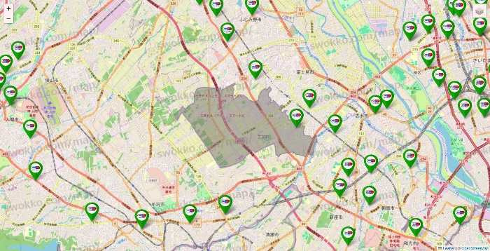 埼玉県のセイムス系の店舗地図