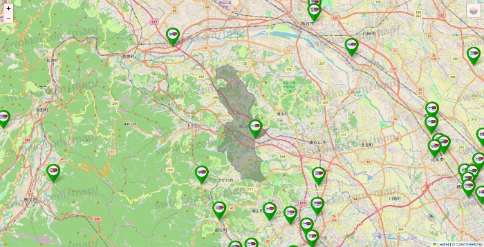 埼玉県のセイムス系の店舗地図