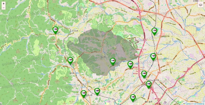 埼玉県のセイムス系の店舗地図
