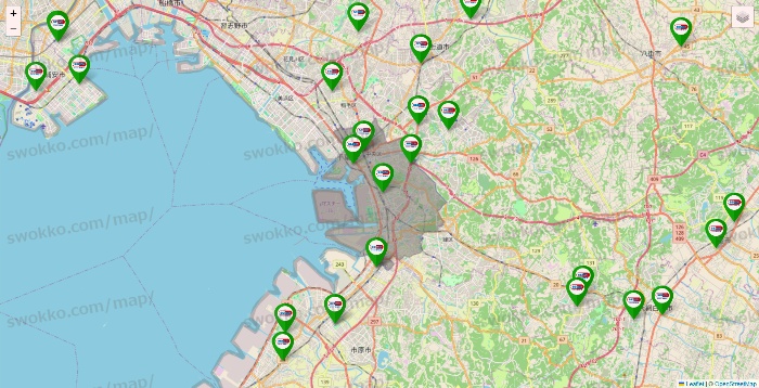 千葉県のセイムス系の店舗地図
