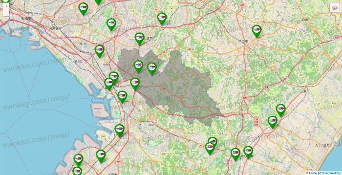 千葉県のセイムス系の店舗地図
