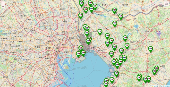 千葉県のセイムス系の店舗地図