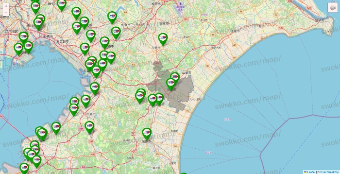 千葉県のセイムス系の店舗地図