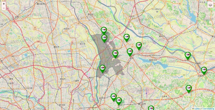 千葉県のセイムス系の店舗地図