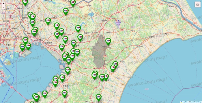 千葉県のセイムス系の店舗地図