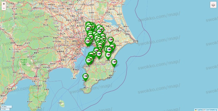 千葉県のセイムス系の店舗地図