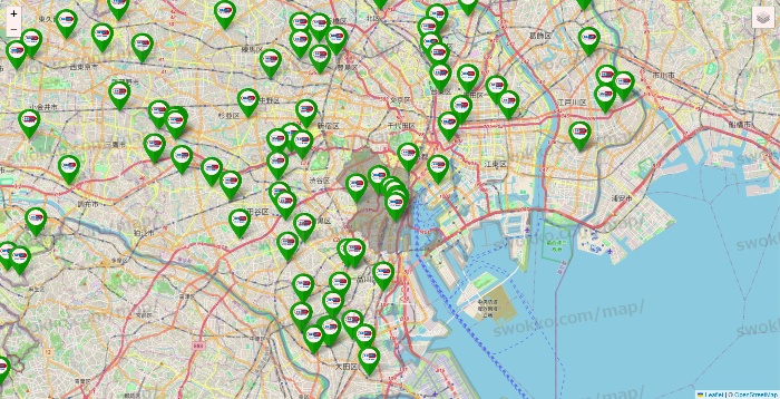 東京都のセイムス系の店舗地図