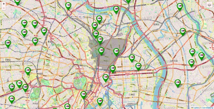 東京都のセイムス系の店舗地図