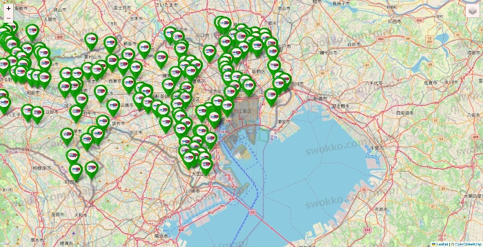 東京都のセイムス系の店舗地図