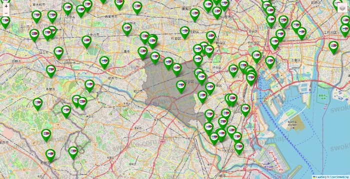 東京都のセイムス系の店舗地図