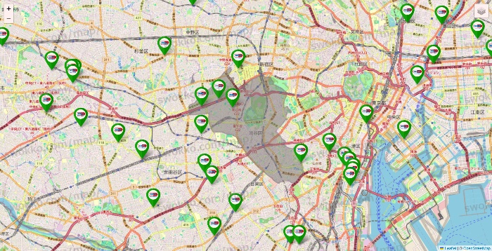 東京都のセイムス系の店舗地図