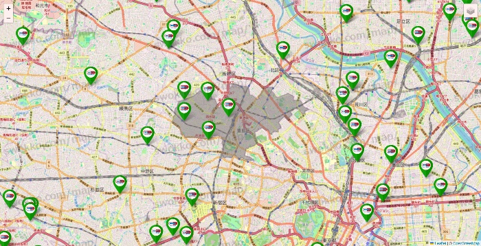 東京都のセイムス系の店舗地図