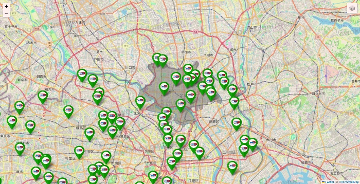 東京都のセイムス系の店舗地図