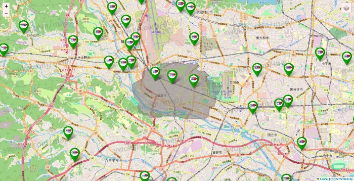 東京都のセイムス系の店舗地図