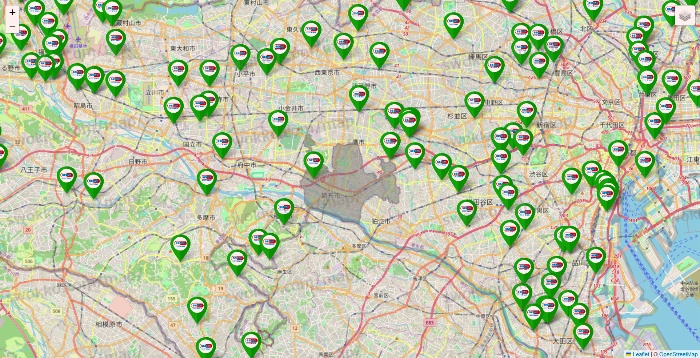 東京都のセイムス系の店舗地図