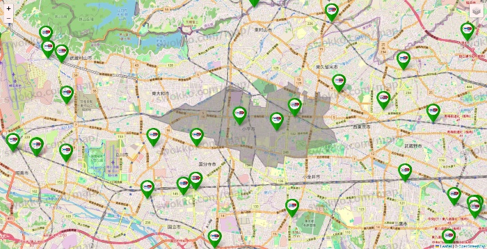 東京都のセイムス系の店舗地図