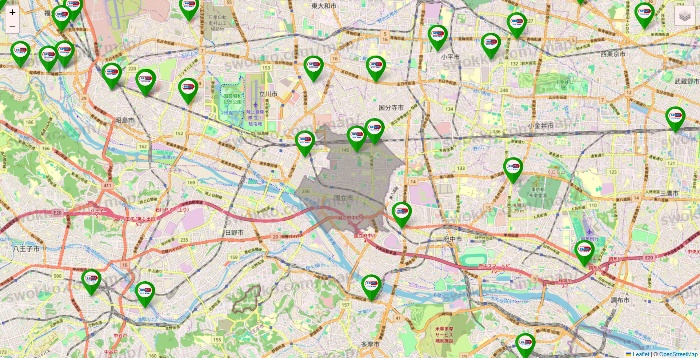 東京都のセイムス系の店舗地図