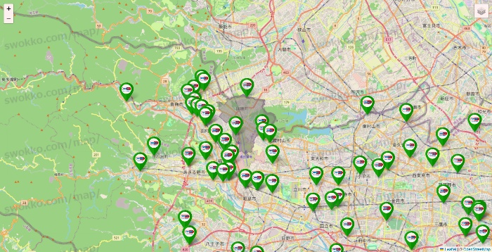 東京都のセイムス系の店舗地図