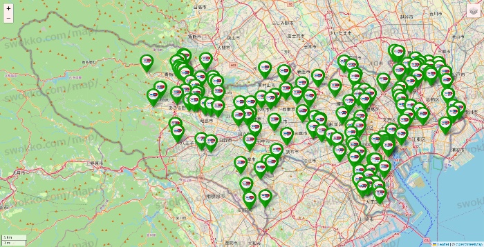 東京都のセイムス系の店舗地図