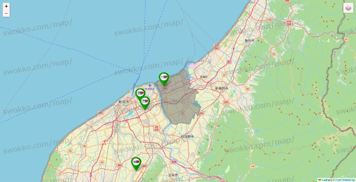 新潟県のセイムス系の店舗地図