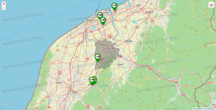 新潟県のセイムス系の店舗地図