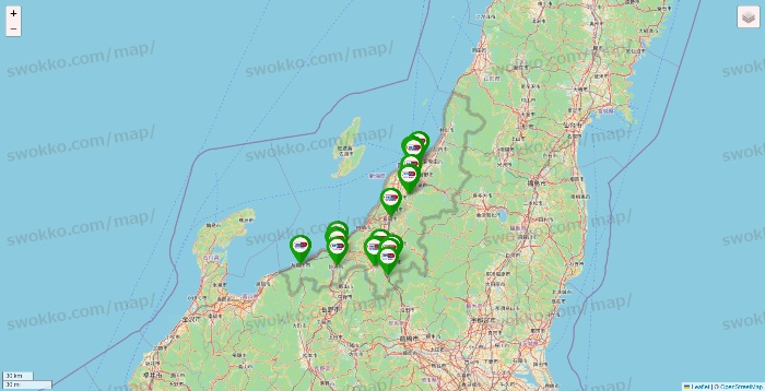 新潟県のセイムス系の店舗地図