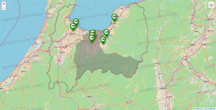 富山県のセイムス系の店舗地図