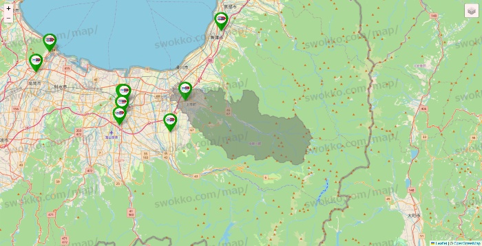 富山県のセイムス系の店舗地図