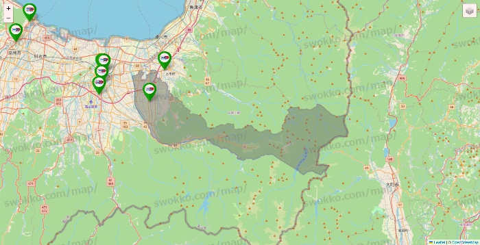富山県のセイムス系の店舗地図