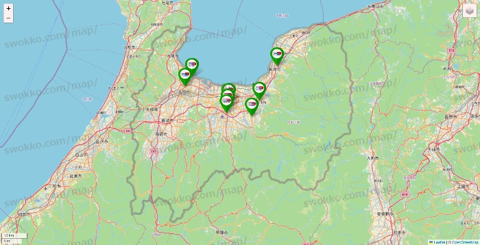 富山県のセイムス系の店舗地図