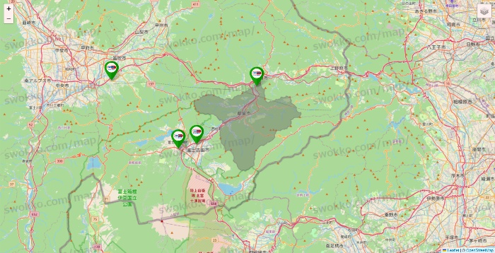 山梨県のセイムス系の店舗地図