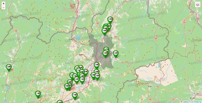 長野県のセイムス系の店舗地図