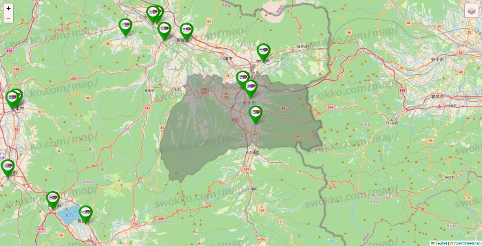 長野県のセイムス系の店舗地図