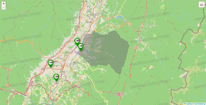 長野県のセイムス系の店舗地図