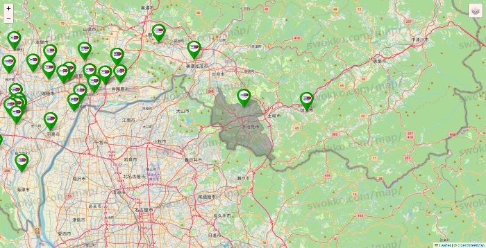 岐阜県のセイムス系の店舗地図