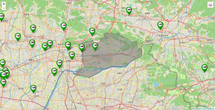 岐阜県のセイムス系の店舗地図