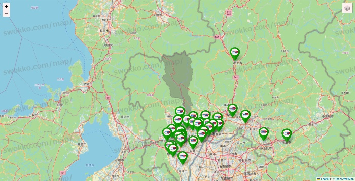 岐阜県のセイムス系の店舗地図