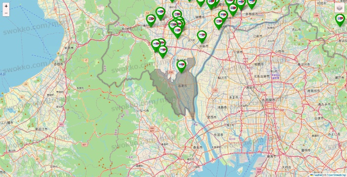 岐阜県のセイムス系の店舗地図