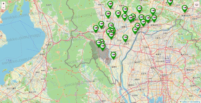 岐阜県のセイムス系の店舗地図
