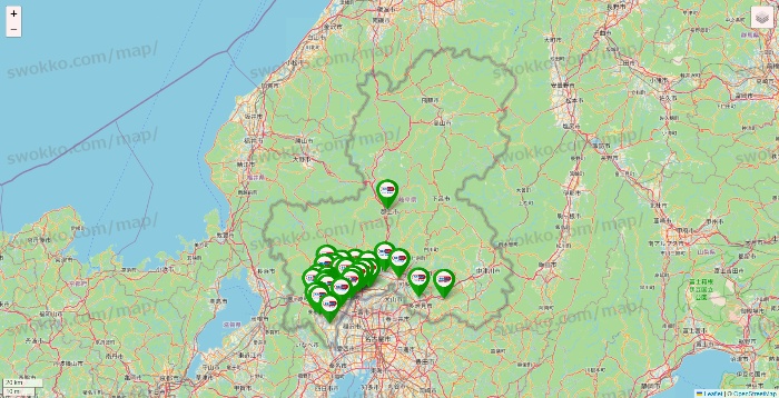 岐阜県のセイムス系の店舗地図
