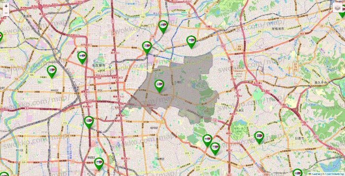 愛知県のセイムス系の店舗地図
